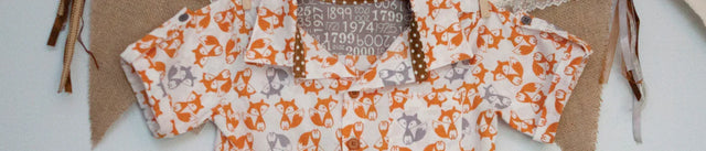 Handcrafted boys shirt with orange and grey fox print, organic cotton by Dhonk Craft