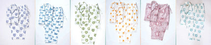 Handcrafted organic cotton night suit pajama sets with animal prints from Dhonk Craft