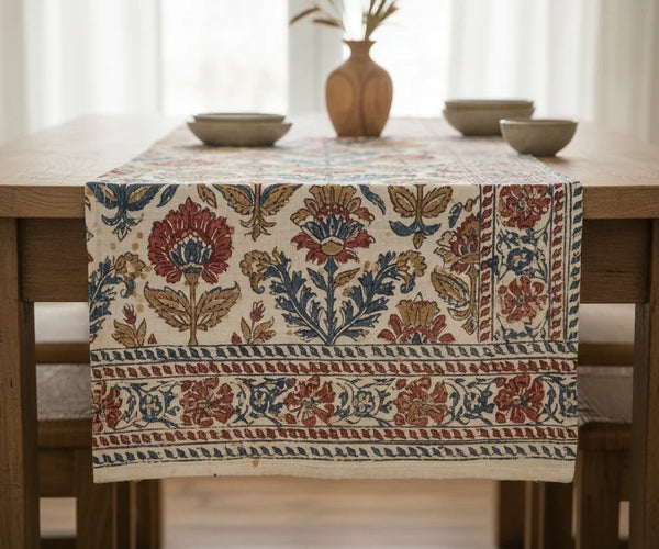 cotton Handblock printed Table Linen – Dhonk Craft