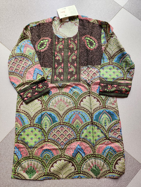 Ajanta Embroidered Hand Block Print Tunic