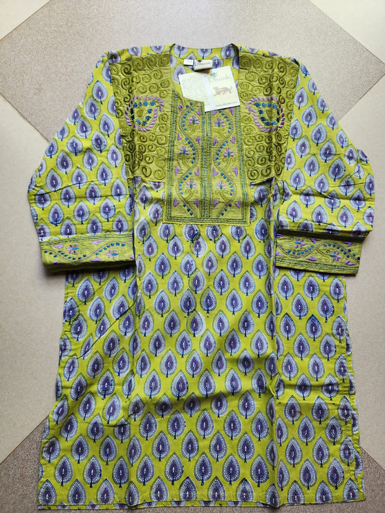 Ajanta Embroidered Hand Block Print Tunic