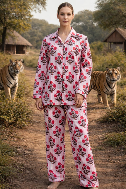 Hand Block Print Cotton Pyjama Set