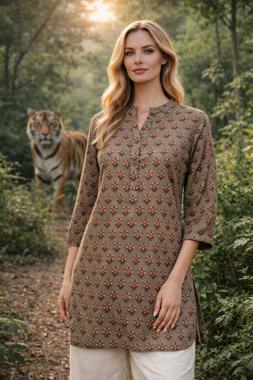 Traditional Rajasthani Floral Kurta - Sustainable Artisanal Fashion