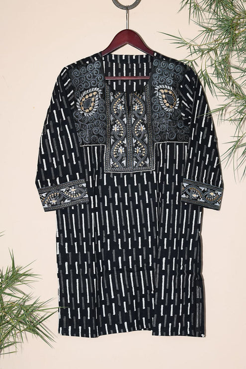 Dhonk Hand Block Print Embroidery Work Kurta – Women’s Cotton Ethnic Wear