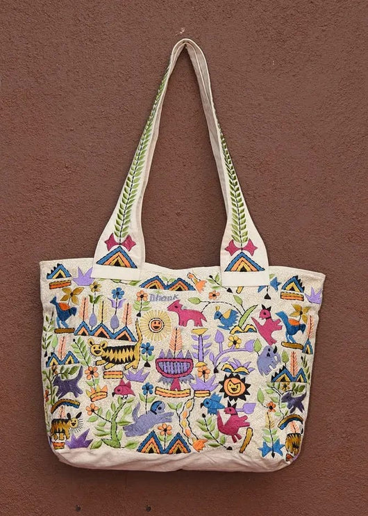 Julie Bag - Hand Embroidered Tiger Tote Bag | Ranthambore Crafts
