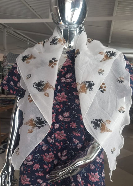 Caracal Print Scarf , Stylish Handcrafted Cotton Wrap