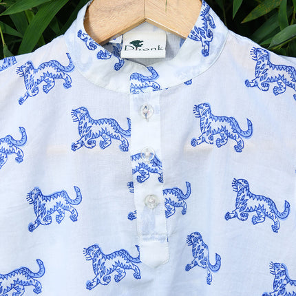 Block Print Tiger Kurta