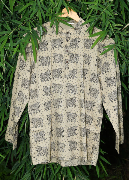 Dhonk Exclusive Kurta – Handcrafted Black Cotton Kurta for Men