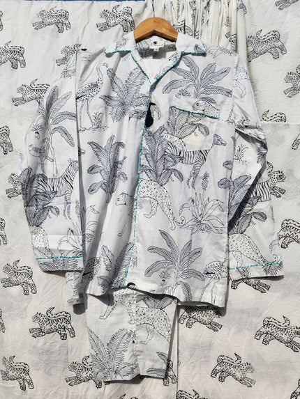 Hand Block Print Cotton Pyjama Set – Breathable Artisanal Nightwear by Dhonk