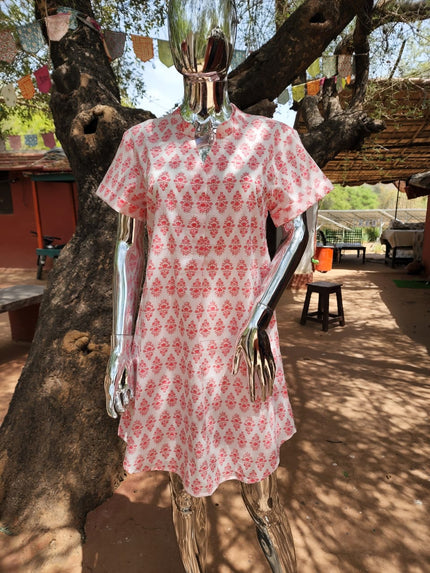 Amita Cotton Dress for Women - Stylish Hand Block Print Casual Wear by Dhonk