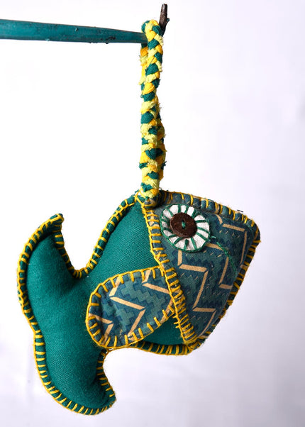 Hand-Stitched Artisan Fish Hanging –  Wall Decor