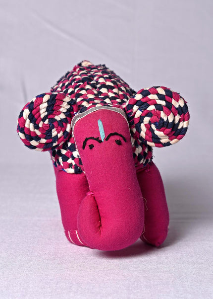 Elephant Big – Handcrafted Artisan Fabric Figurine with Braided Detail