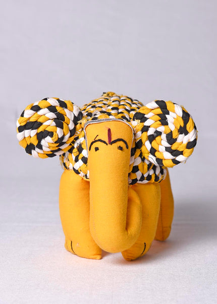 Elephant Big – Handcrafted Artisan Fabric Figurine with Braided Detail