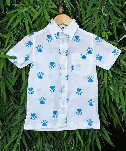 Dhonk Exclusive Pugmark Shirt - Organic Cotton Hand-Block Print for Kids