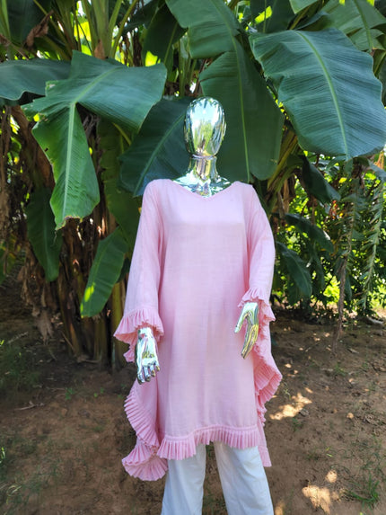 Frill Kaftan – Handcrafted Cotton Boho Chic Tunic Dress