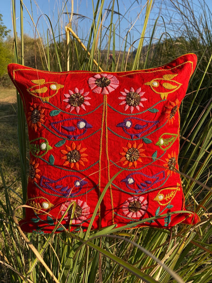 Ethnic Rajasthani Decorative Pillow Case - Hand-printed Cotton