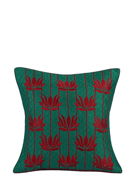 Kamal Embroidered Silk Cushion Cover