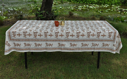Khem Tigress Table Cover – Handcrafted Cotton Dining & Home Decor Accent