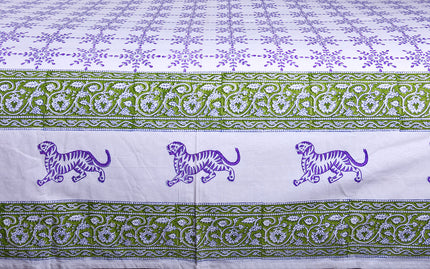 Snowflakes Queen Size Bed Cover – Handcrafted Cotton Winter-Inspired Bedding